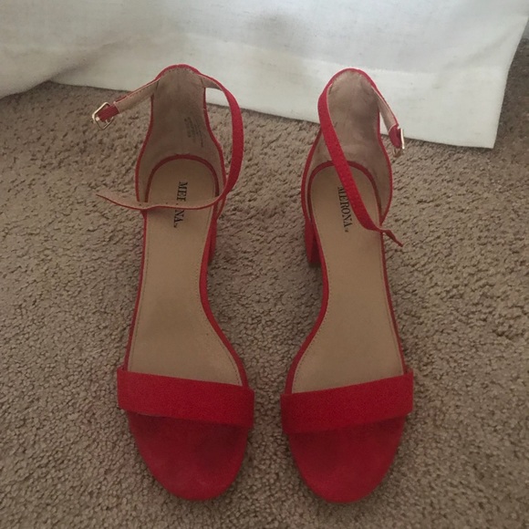 Merona Shoes - Cute Merona Faux Suede Sandals Red 8 1/2